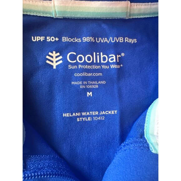 Coolibar Helani UPF 50+ Full Zip Royal Blue Sun Protection Size M Style 10412 - Picture 2 of 5